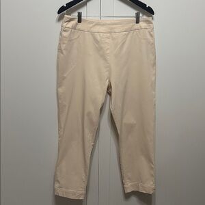 Soft Surroundings Cream Stretch Pull on Pants - Light Neutral size L